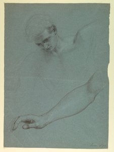 Desenho, Estudo para "O Sonho de Mercy", 1857-58 de Daniel Huntington