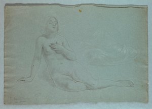 Desenho, Estudo para "O Sonho de Mercy", 1857 de Daniel Huntington