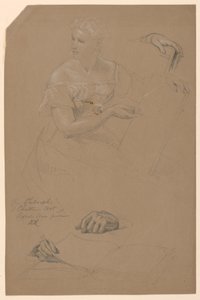 Desenho, Estudo para "Filosofia da Arte Cristã", 1868 de Daniel Huntington