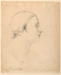 Desenho, Estudo para "Lição Sagrada", 1843 de Daniel Huntington