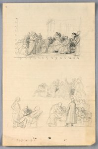 Desenho, Estudo para "Grupo Científico", 1858 de Daniel Huntington
