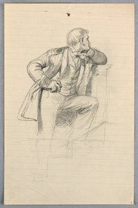 Desenho, Estudo para "Grupo Científico", 1858 de Daniel Huntington