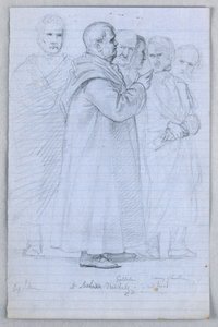 Desenho, Estudo para "Grupo Científico", 1858 de Daniel Huntington