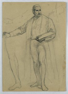 Desenho, Estudo para "Titian Showing", 1866 de Daniel Huntington