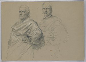 Desenho, Estudo para "Titian Showing", 1871-72 de Daniel Huntington