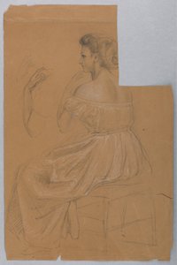 Desenho, Estudo para "Titian Showing", 1872 de Daniel Huntington