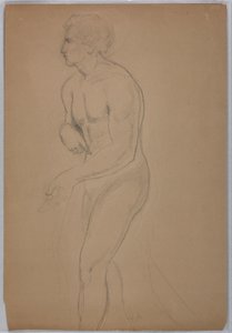 Desenho, Estudo para "Tribute Money", julho de 1852 de Daniel Huntington