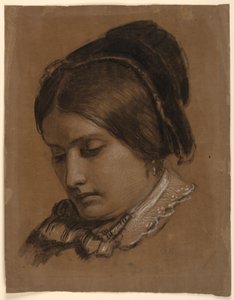 Desenho, A mulher do artista, Sophie, 1853 de Daniel Huntington