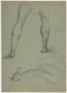 Desenho, Dois Estudos Anatómicos, ca. 1850 de Daniel Huntington