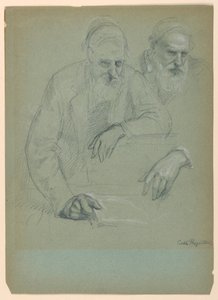 Desenho, Dois estudos de Daniel Hun, 1881 de Daniel Huntington