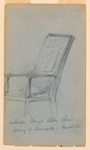 Desenho, Estudo de Washington Irving, 15 de março de 1860 de Daniel Huntington