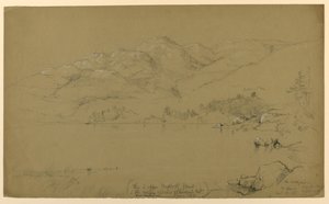 Esboço de paisagem, Mount Desert, Maine de Daniel Huntington