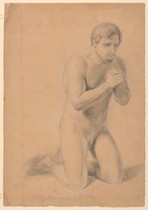 Figura masculina nua, estudo para "Comunhão dos Doentes" de Daniel Huntington