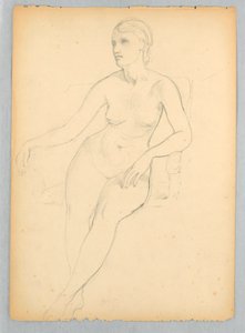 Estudo nu sentado para retrato de Helen Hamersley de Daniel Huntington