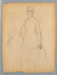 Esboço para retrato de uma mulher em pé de Daniel Huntington