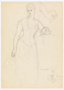 Esboço para um retrato de Bella Worsham de Daniel Huntington