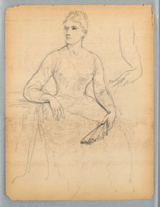 Esboço para um retrato de uma mulher sentada de Daniel Huntington