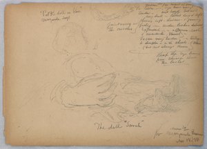 Esboços para o retrato de Marguerite Burrows, 18 de novembro de 1884 de Daniel Huntington