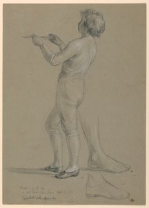 Estudo do menino segurando uma salva para "The Republican Court" (Dia de recepção de Lady Washington) de Daniel Huntington