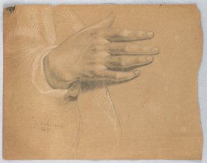 Estudo de Mão para "Martha Reprovada" de Daniel Huntington