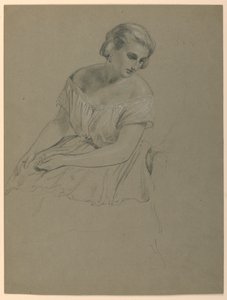 Estudo da Mulher Sentada para "The Republican Court" (Dia de Recepção de Lady Washington) de Daniel Huntington