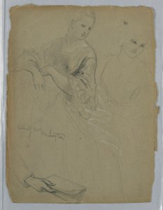 Estudo da Mulher em Pé para "A Corte Republicana" (Dia de Recepção de Lady Washington) de Daniel Huntington