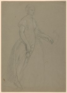 Estudo da Mulher em Pé para "A Corte Republicana" (Dia de Recepção de Lady Washington) de Daniel Huntington