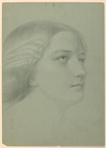 Estudo da cabeça de uma mulher para "A Madalena" de Daniel Huntington