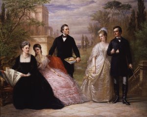 A família Field num jardim de Daniel Huntington