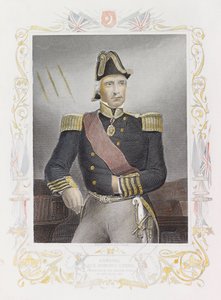 Almirante Sir Edmund Lyons (gravura a cores)