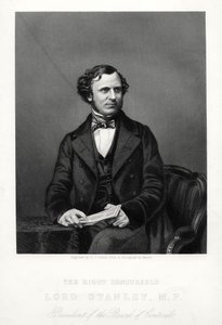 O honorável Edward Henry Stanley, 15º Conde de Derby, estadista britânico, c1880. de Daniel John Pound