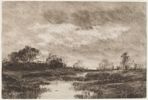 Uma paisagem pastoral com um riacho de Daniel Kotz