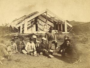 Casa de Kowitis Rununga, Waioneo, baía das ilhas, c.1870 (impressão do albumen) de Daniel Louis Mundy