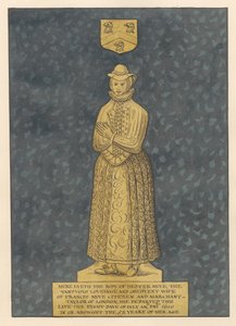 Prato de latão para a Sra. Hester Heve da Igreja East Ham de Daniel Lysons