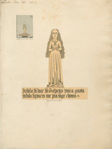 Placa de latão de uma mulher da Igreja Layton de Daniel Lysons