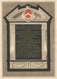 Memorial a George Lord Berkeley da Igreja de Cranford de Daniel Lysons