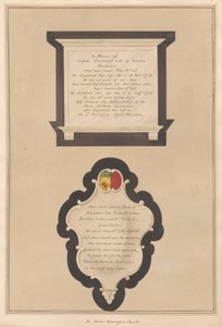 Memorial a Gideon e Frances Guichenet e à sua Filha Sarah também a Silvester Cote de Daniel Lysons