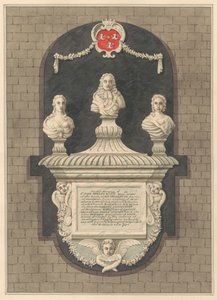 Memorial a Sir John Benett e às suas esposas Elizabeth e Bridget da Igreja de Harlington de Daniel Lysons