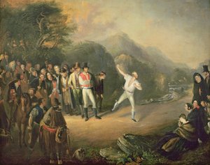 Jogo de boliche em Castlemary, Cloyne, 1847 de Daniel MacDonald