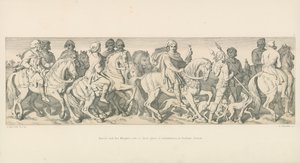 Harold e seus cavaleiros cavalgam até o local de embarque, em Bosham, Sussex de Daniel Maclise