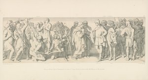 Morcar, eleito conde de Northumbria, no lugar de Tostig, Harold Mediates com os Nuneios da eleição de Daniel Maclise