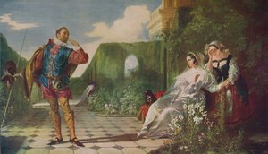 Cena da décima segunda noite, Malvolio e a condessa, c1840, c1915 de Daniel Maclise