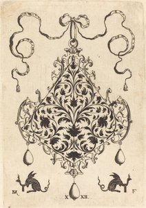Pingente Grande, Design de Folhagem Ornamental de Daniel Mignot
