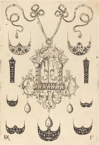 Pingente cercado por sete escudos e duas faixas ornamentais de Daniel Mignot