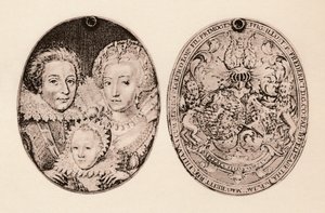 Frederico da Boêmia, Elizabeth Stuart e seu filho Frederick Henry, 1621, 1904 de Daniel Mytens