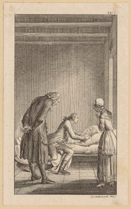 Alexander ao lado do leito de morte de Minchen de Daniel Nikolaus Chodowiecki