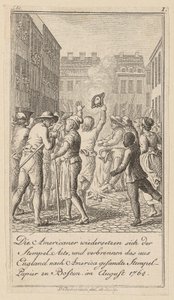 Folha 1 da série para o ensaio «A História da Revolução da América do Norte», de M. C. Sprengel. de Daniel Nikolaus Chodowiecki