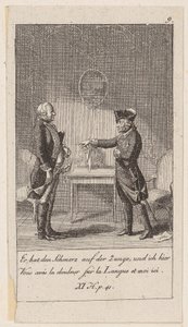 Prancha 9 de «Anedotas e traços de carácter de Frederico II, rei da Prússia» de Daniel Nikolaus Chodowiecki