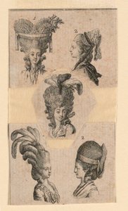 Cinco capacetes de Daniel Nikolaus Chodowiecki