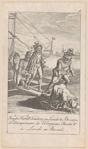 Desembarque do imperador Carlos V na Biscaia, folha 9 da série "História antiga, medieval e moderna" de Daniel Nikolaus Chodowiecki